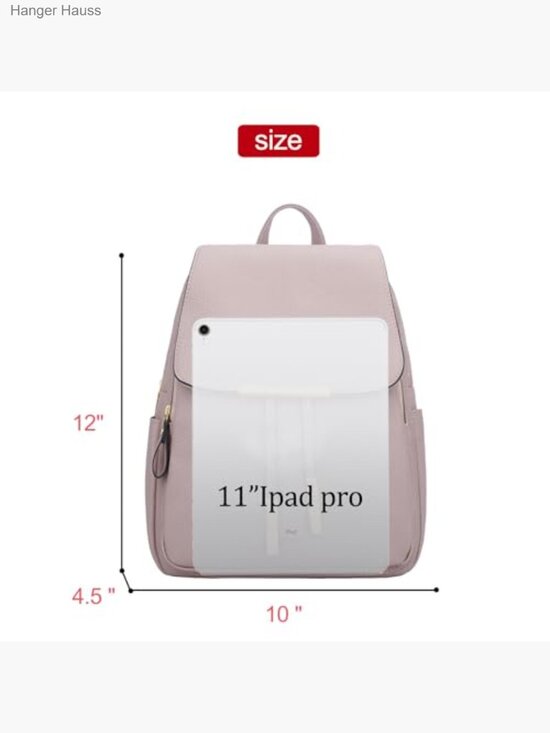 Vegan Leather Backpack Purse with Pockets, Travel Daypack main image 6